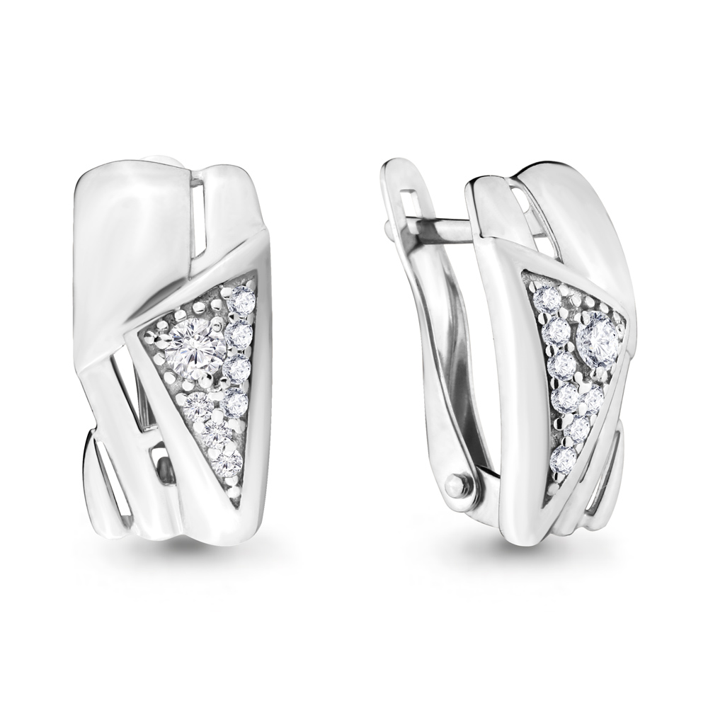 46472А Серьги из Серебра с фианитами