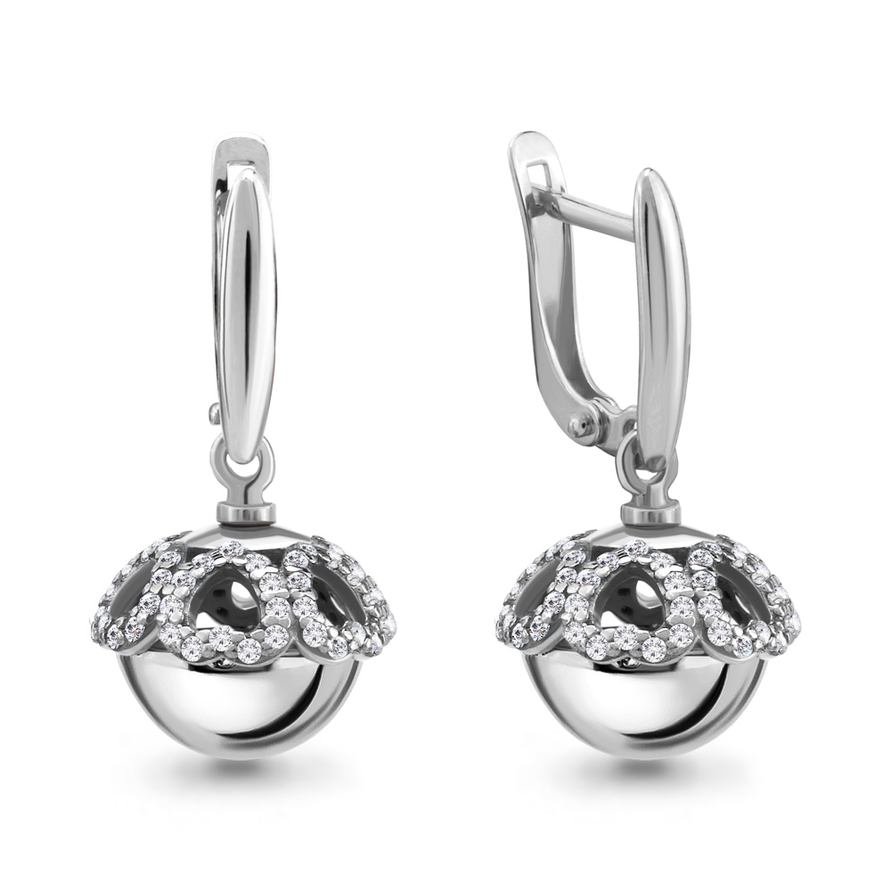 46491А Серьги из Серебра с фианитами