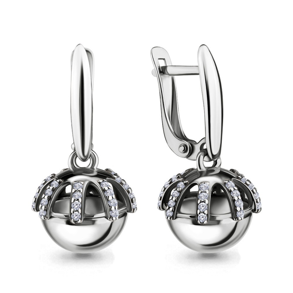 46492А Серьги из Серебра с фианитами