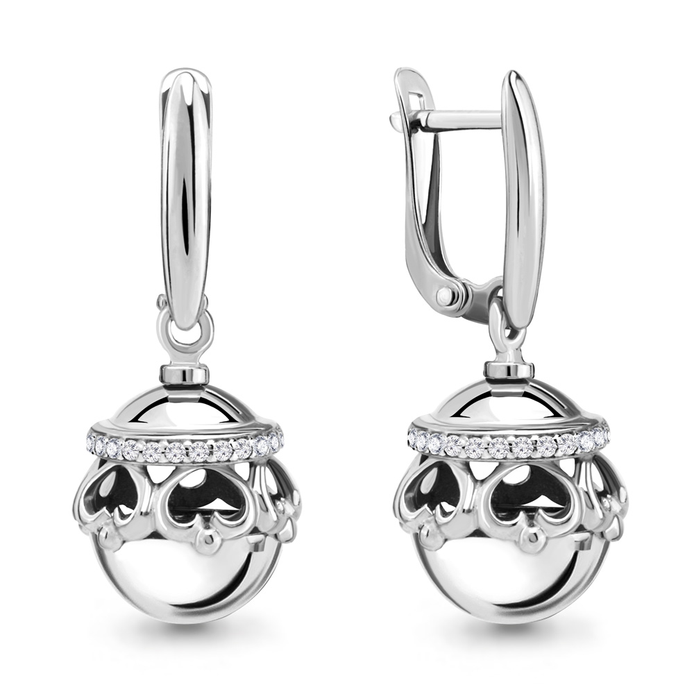 46493А Серьги из Серебра с фианитами