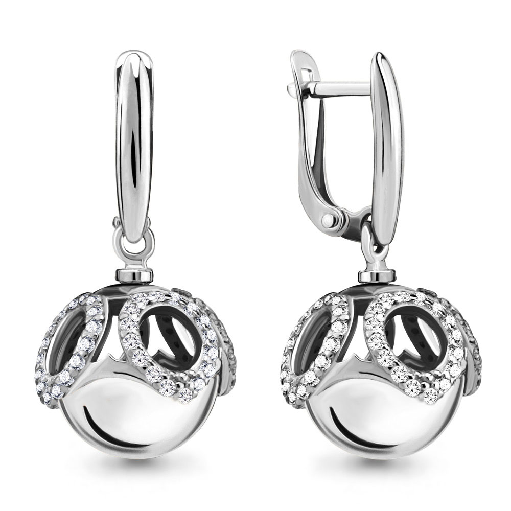 46496А Серьги из Серебра с фианитами