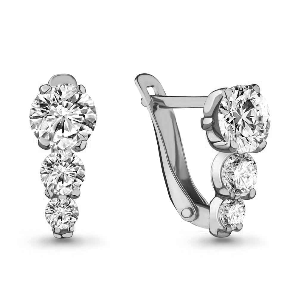 46510А Серьги из Серебра с фианитами