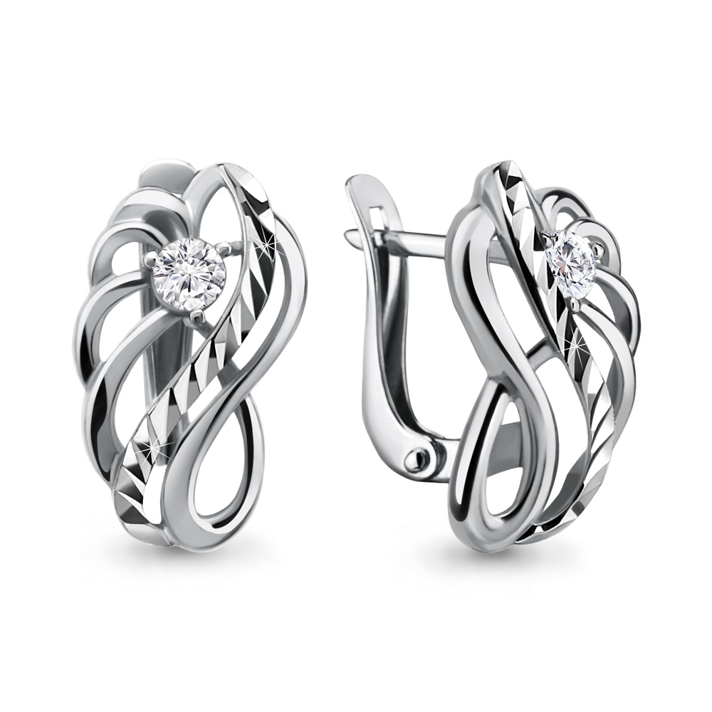 46514А Серьги из Серебра с фианитами