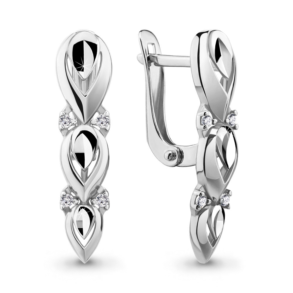 46550А Серьги из Серебра с фианитами