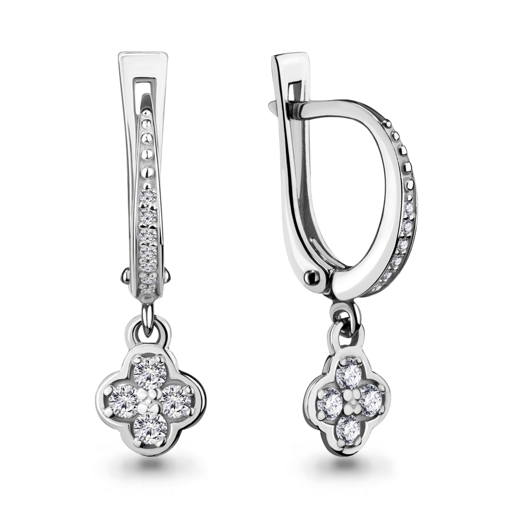 46578А Серьги из Серебра с фианитами