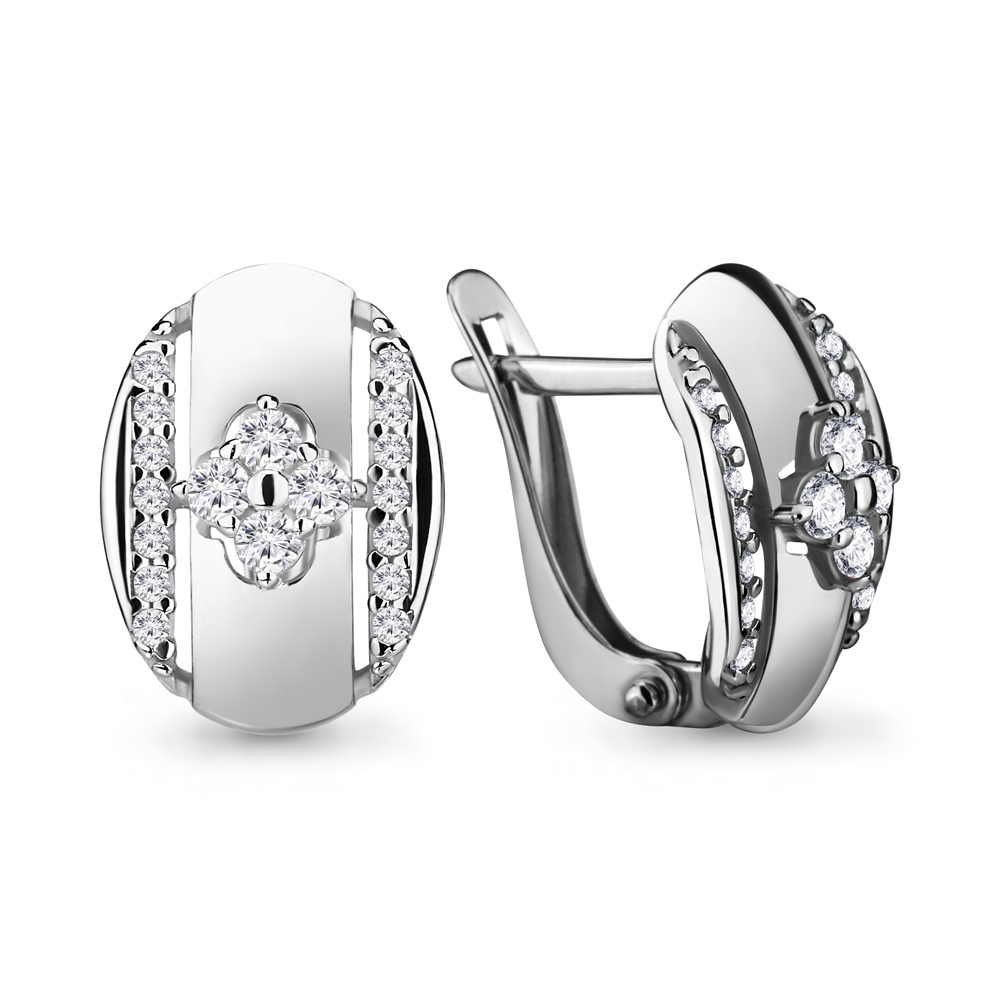 46604А Серьги из Серебра с фианитами