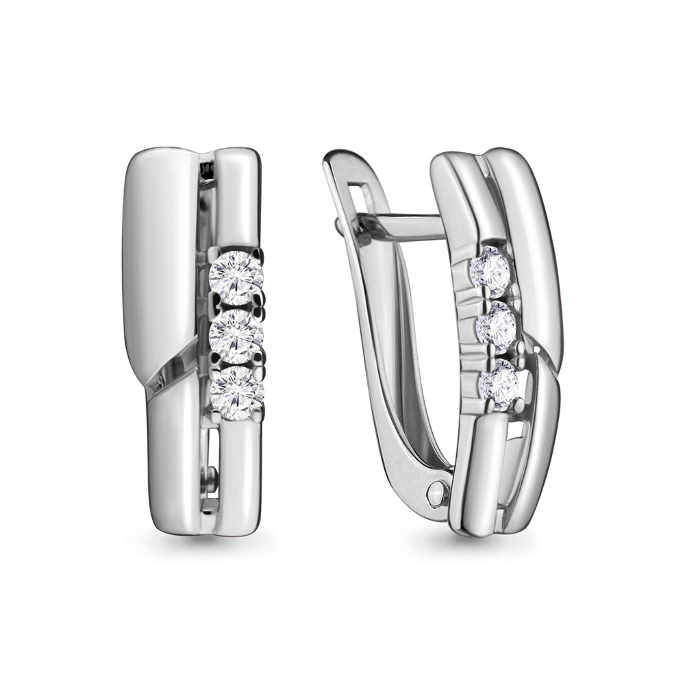 46617 Серьги из Серебра с фианитами