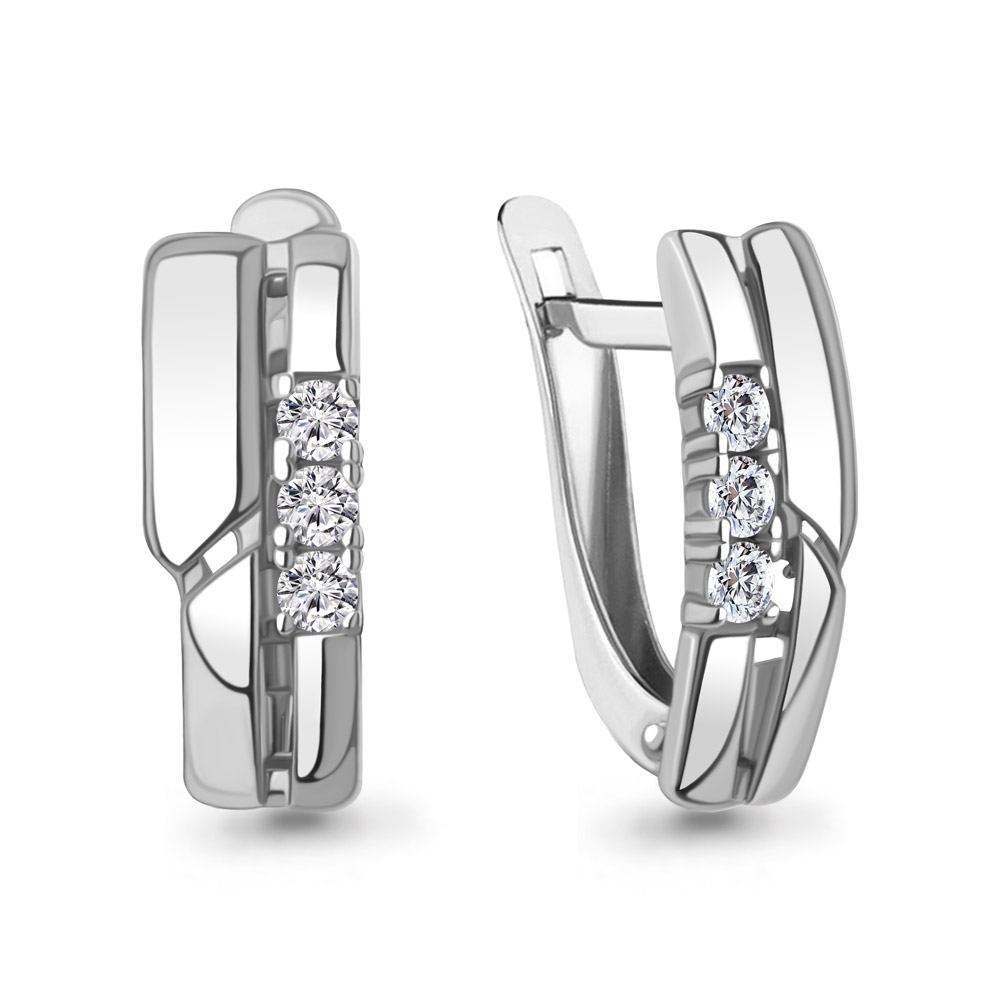 46617А Серьги из Серебра с фианитами