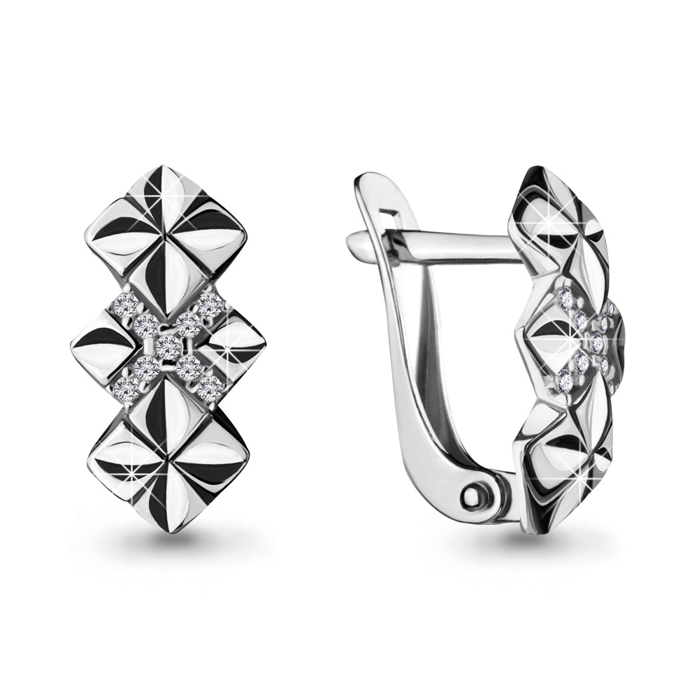 46618А Серьги из Серебра с фианитами