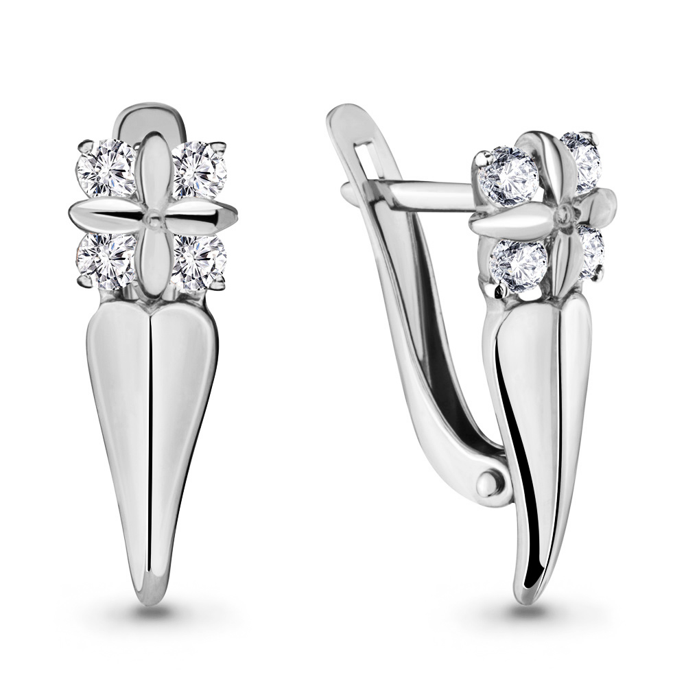 46630А Серьги из Серебра с фианитами