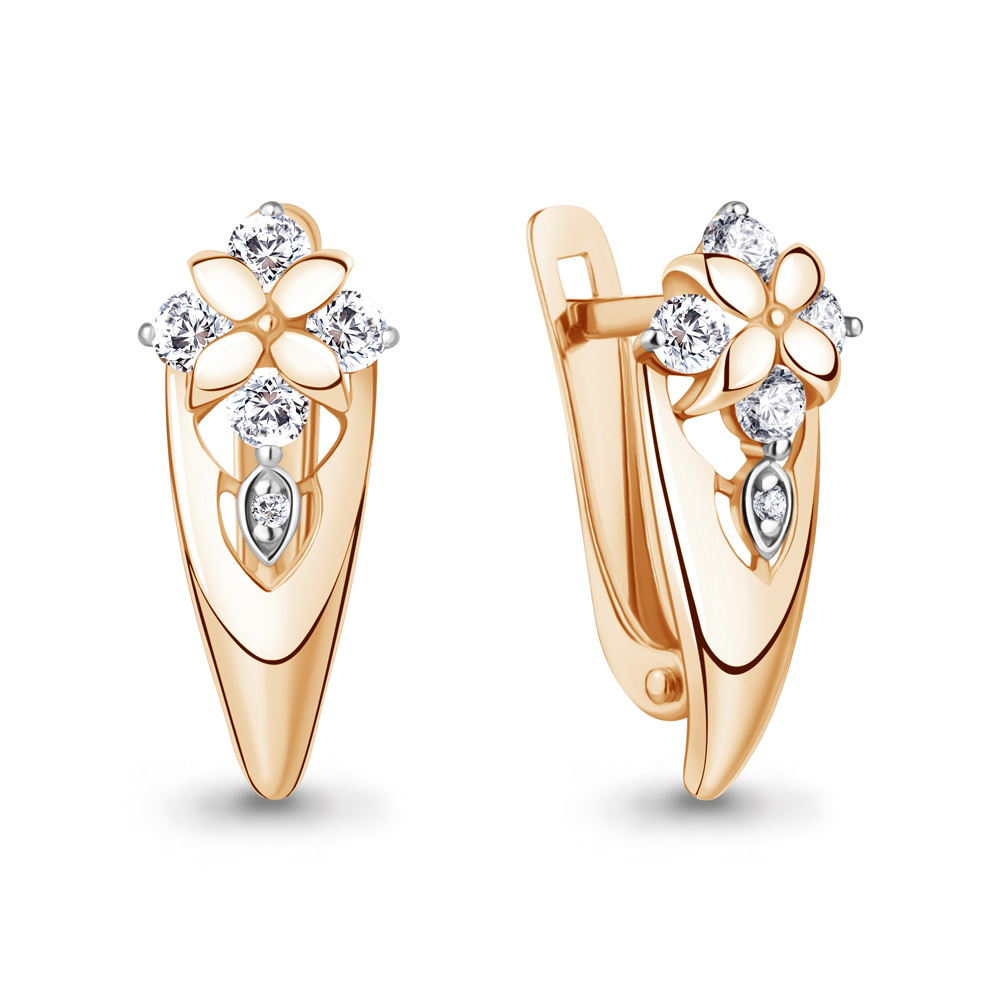 46631А Серьги из Золота с фианитами