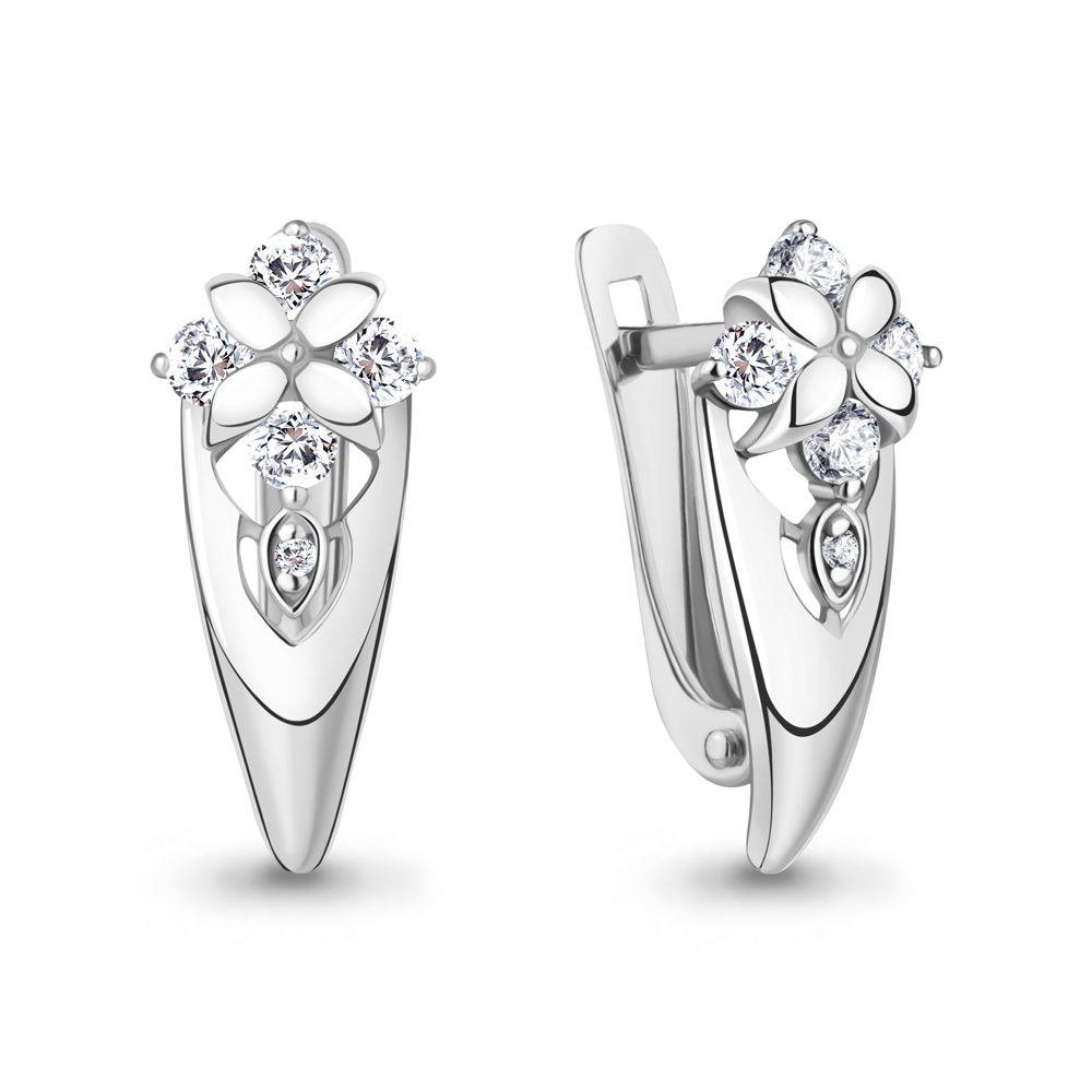 46631А Серьги из Серебра с фианитами