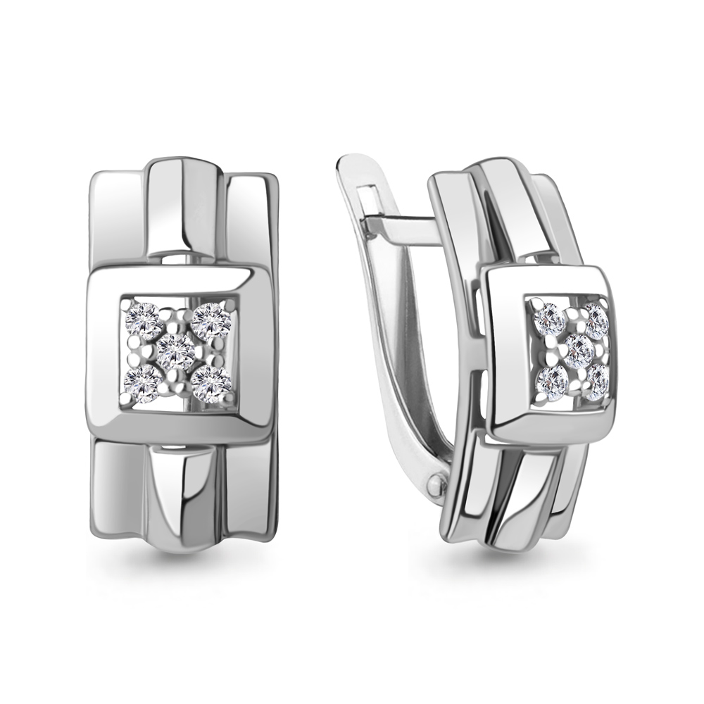 46638А Серьги из Серебра с фианитами