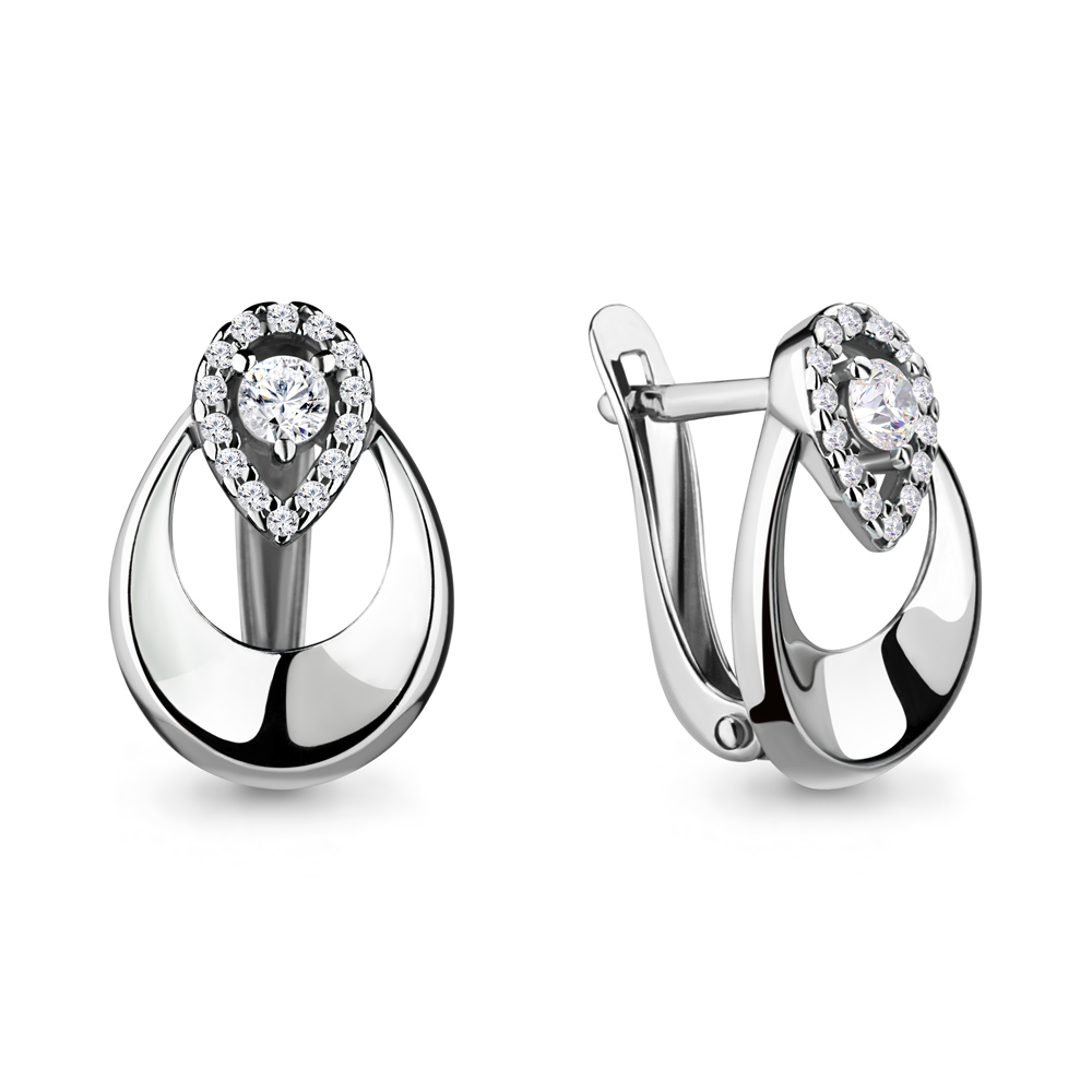 46640А Серьги из Серебра с фианитами