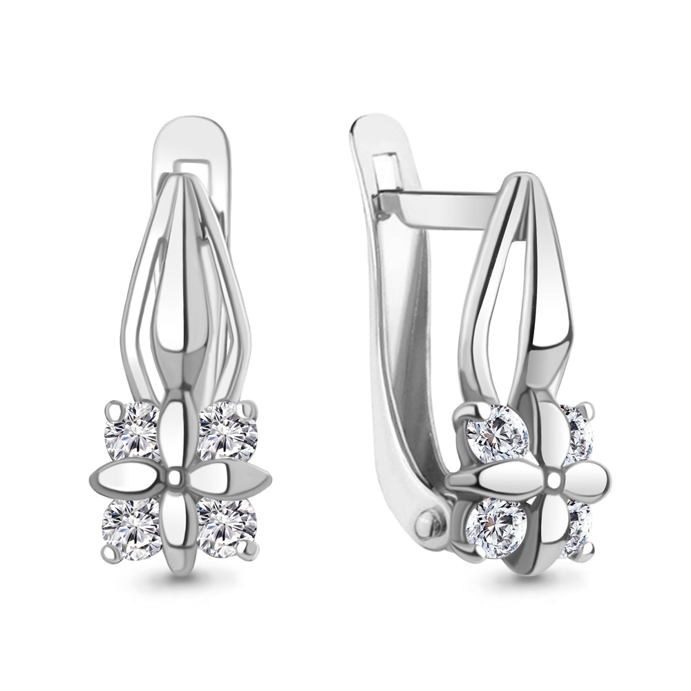 46668 Серьги из Серебра с фианитами