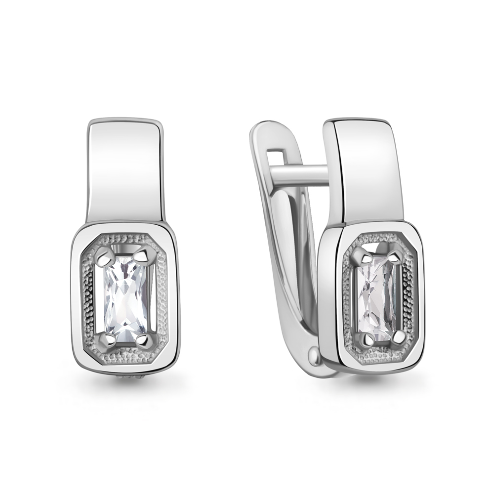 46706 Серьги из Серебра с фианитами из коллекции "Happy"