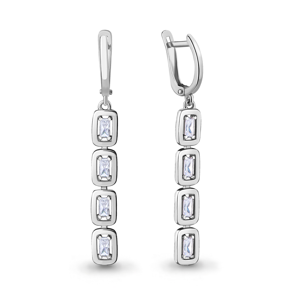 46707 Серьги из серебра с фианитами