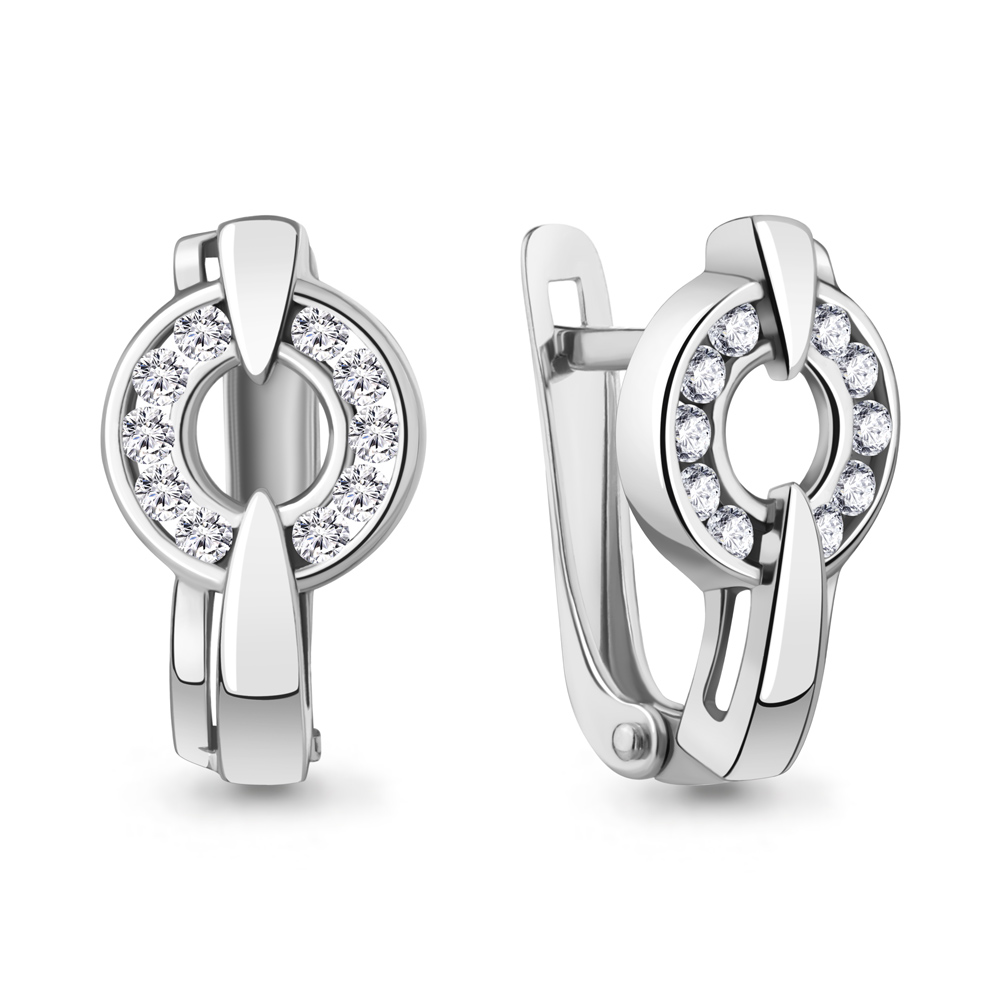 46714А Серьги из Серебра с фианитами
