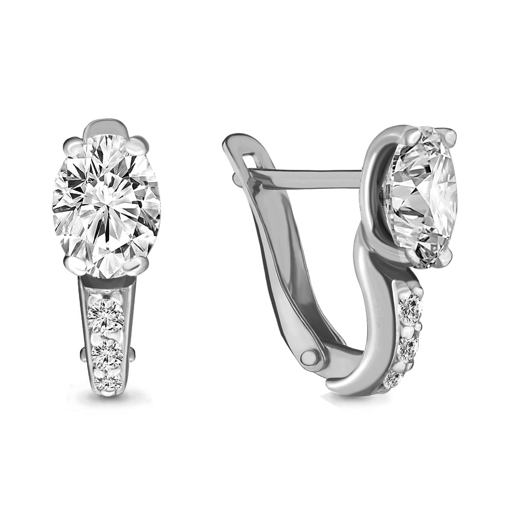 46730А Серьги из Серебра с фианитами