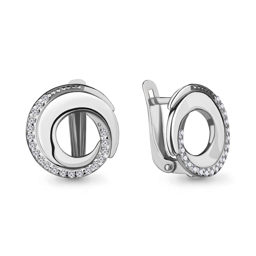 46739А Серьги из Серебра с фианитами