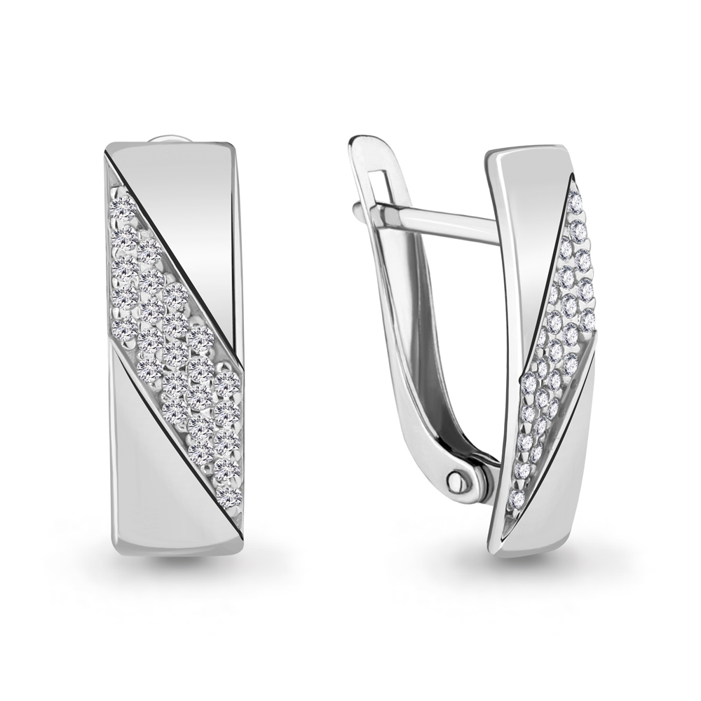 46820А Серьги из Серебра с фианитами