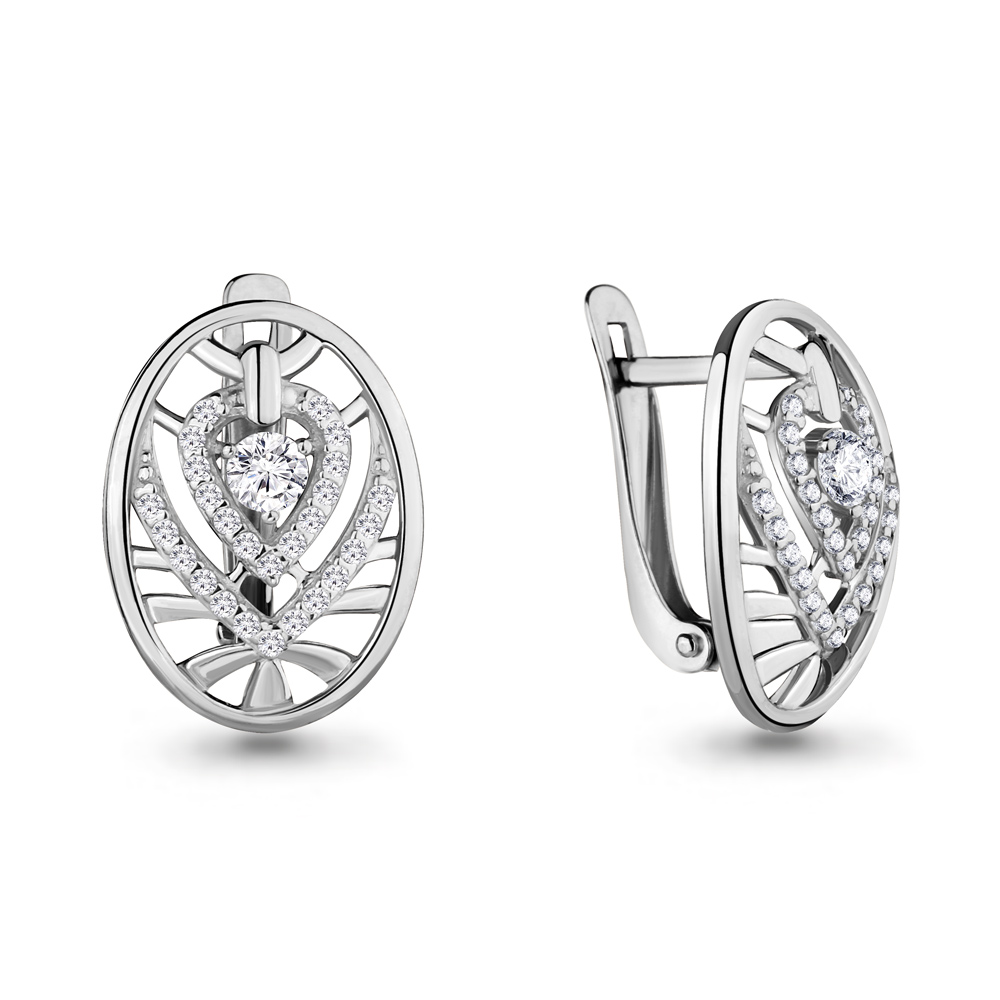 46821А Серьги из Серебра с фианитами