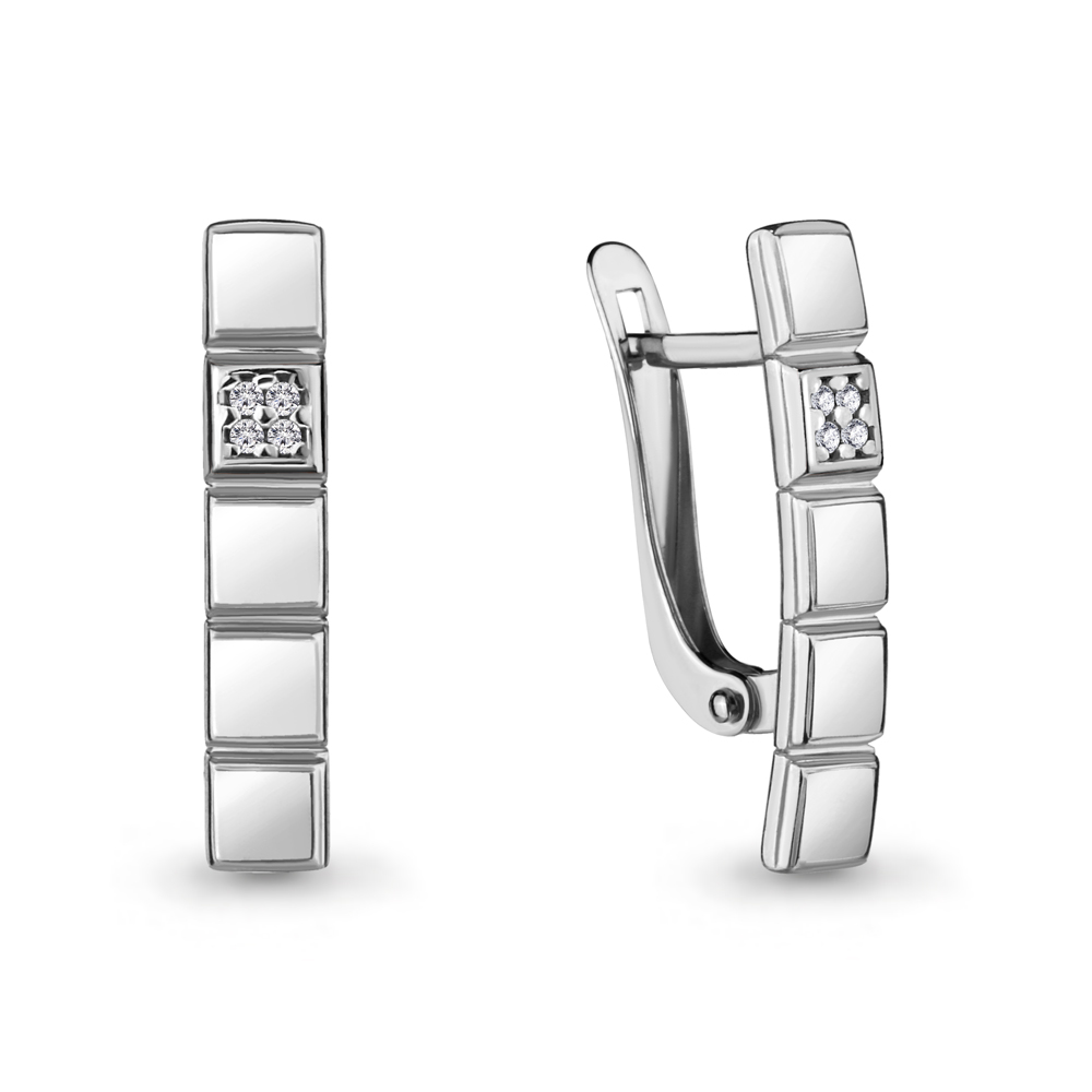 46825А Серьги из Серебра с фианитами