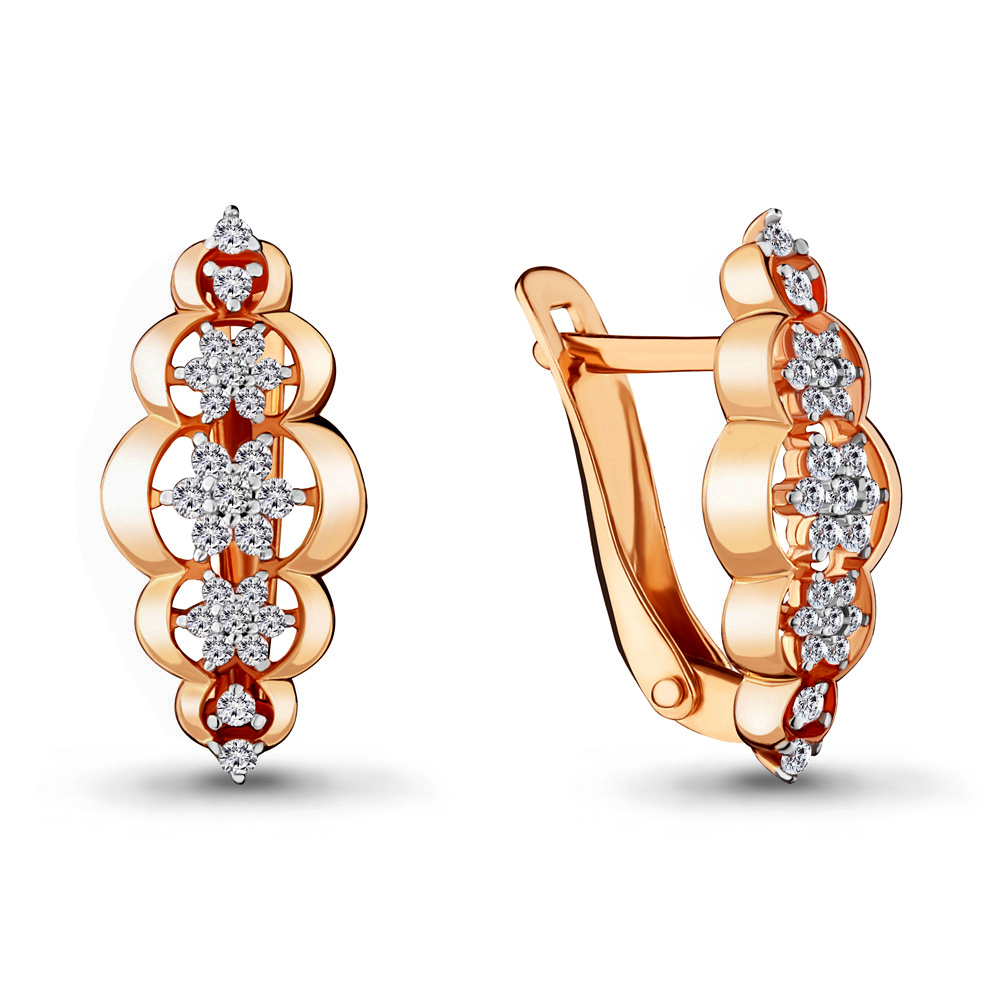 46830А Серьги из Золота с фианитами