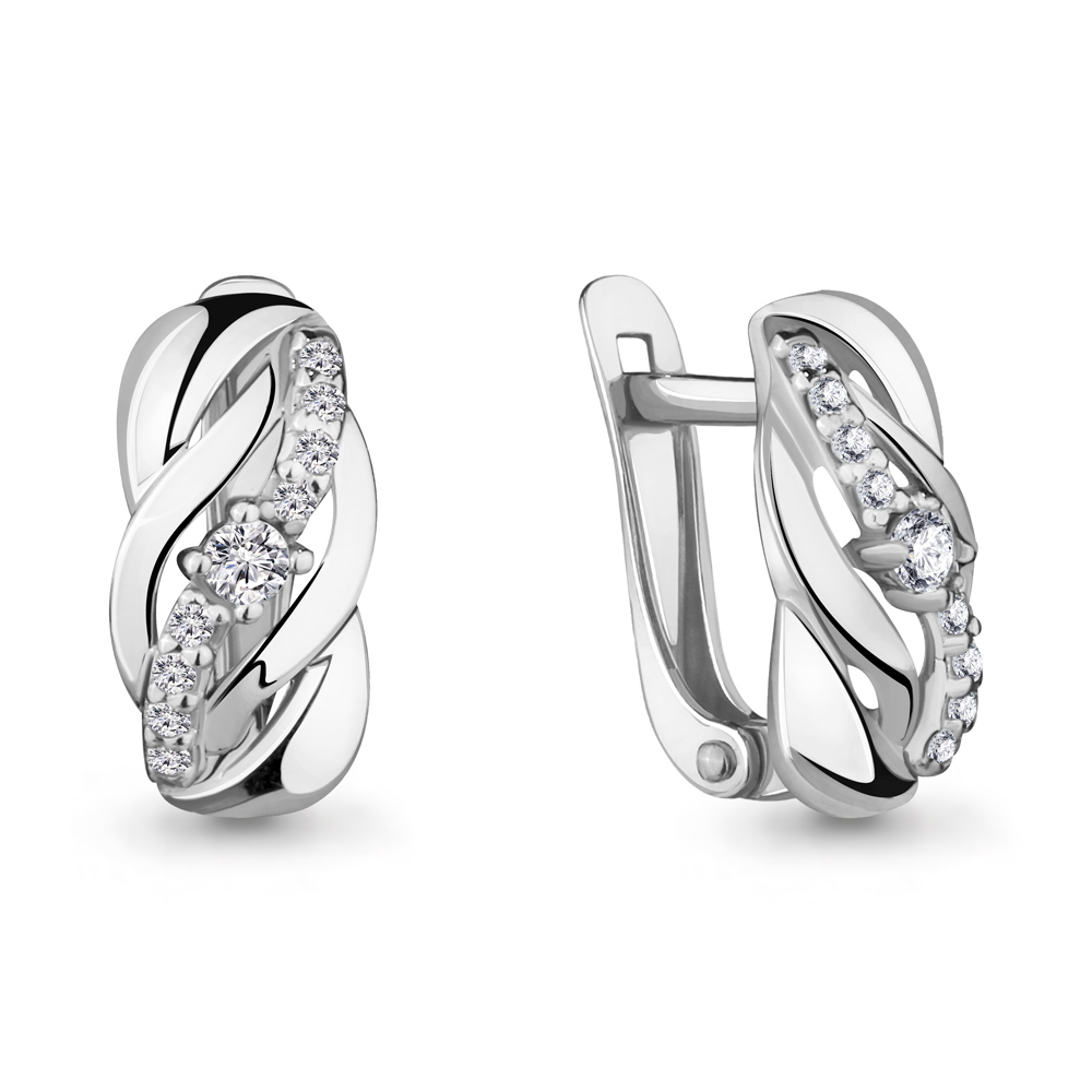 46858А Серьги из Серебра с фианитами