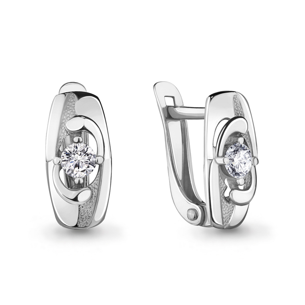 46861А Серьги из Серебра с фианитами