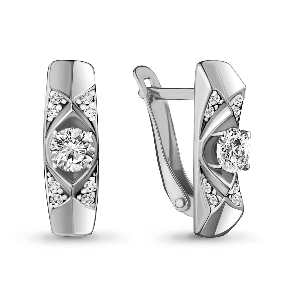 46885А Серьги из Серебра с фианитами