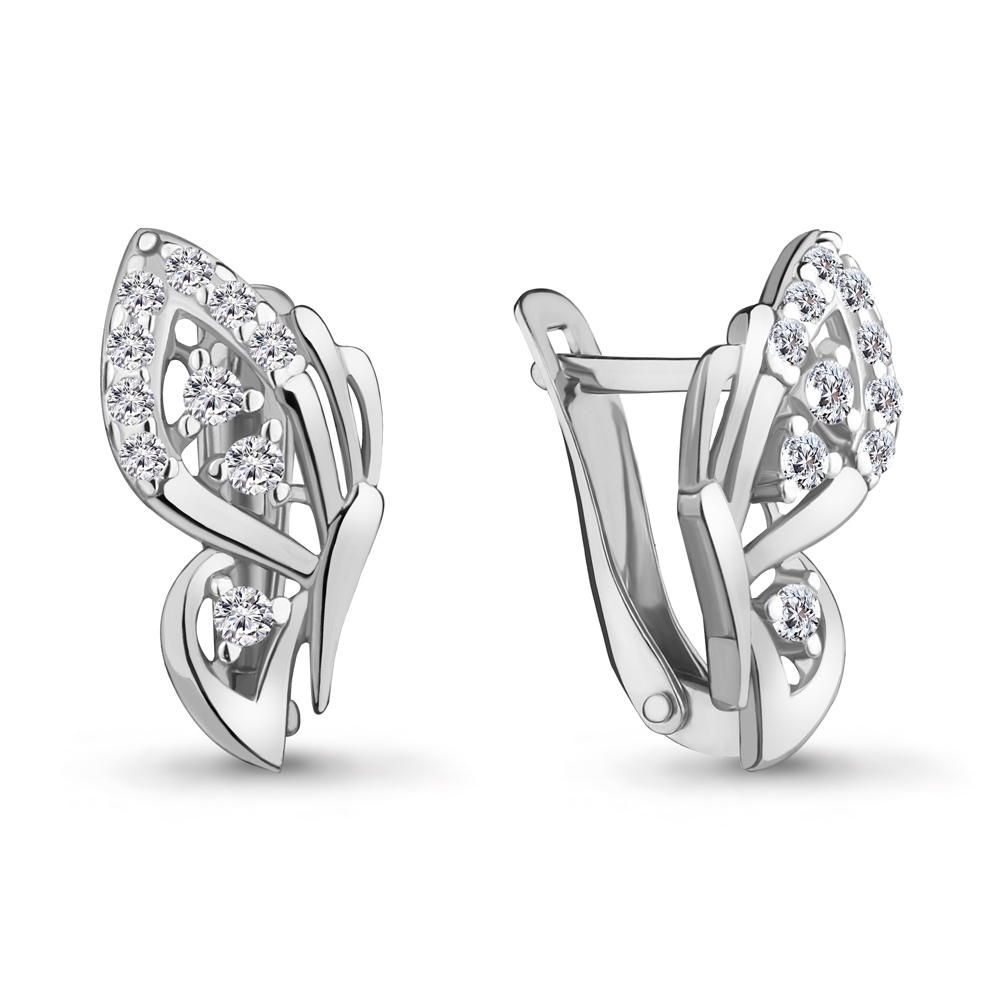 46886А Серьги из Серебра с фианитами из коллекции "Happy"