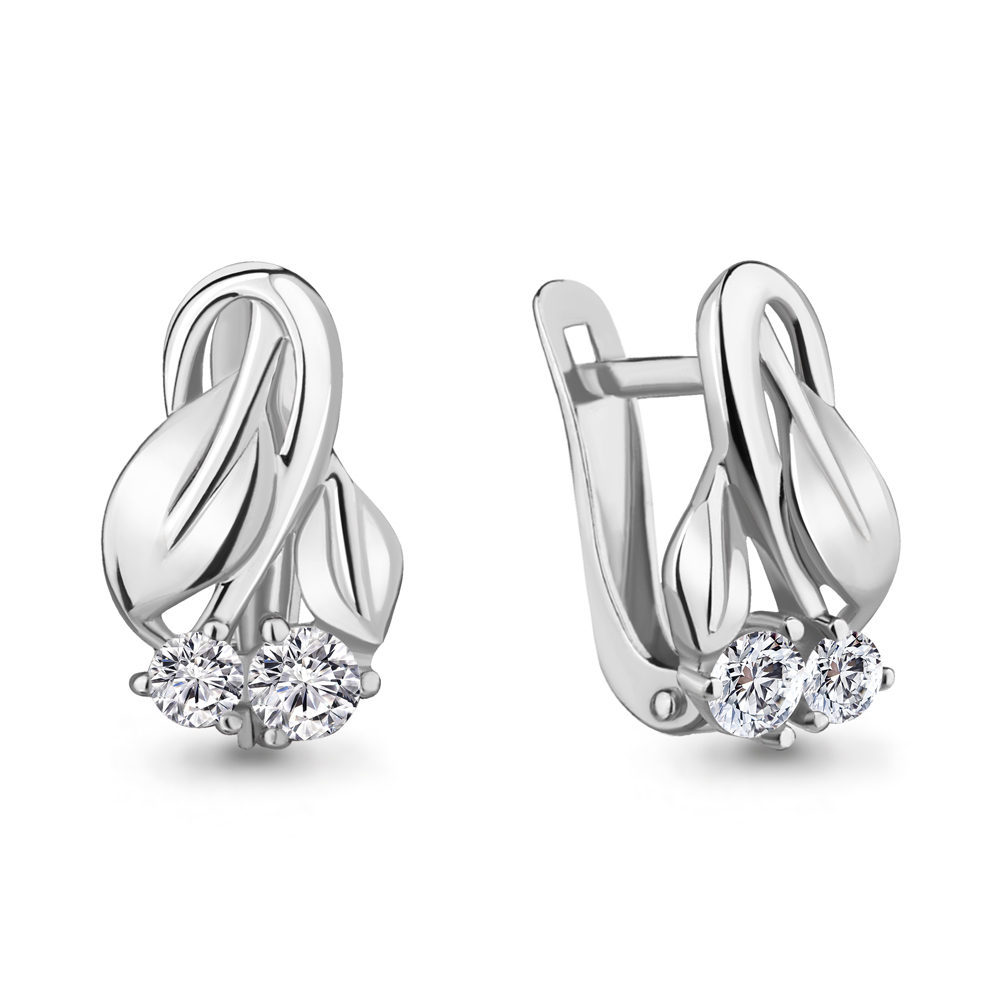 46890А Серьги из Серебра с фианитами