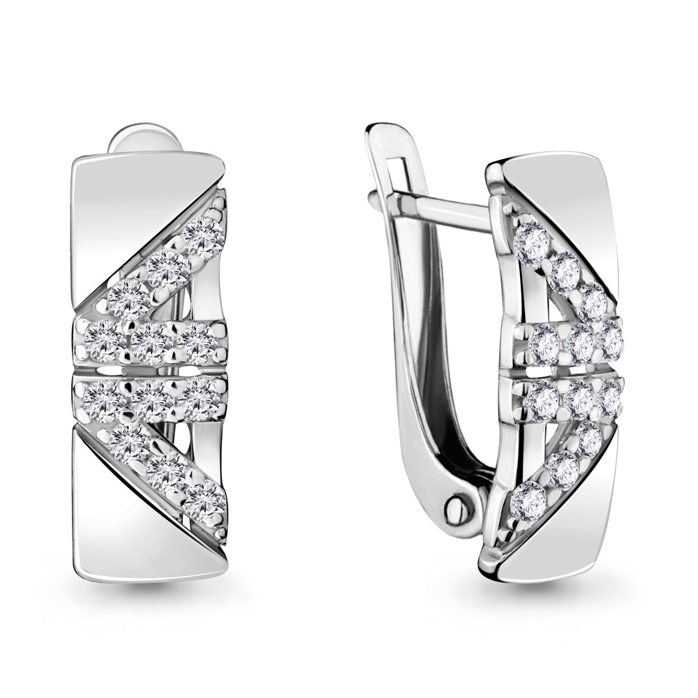 46934А Серьги из Серебра с фианитами