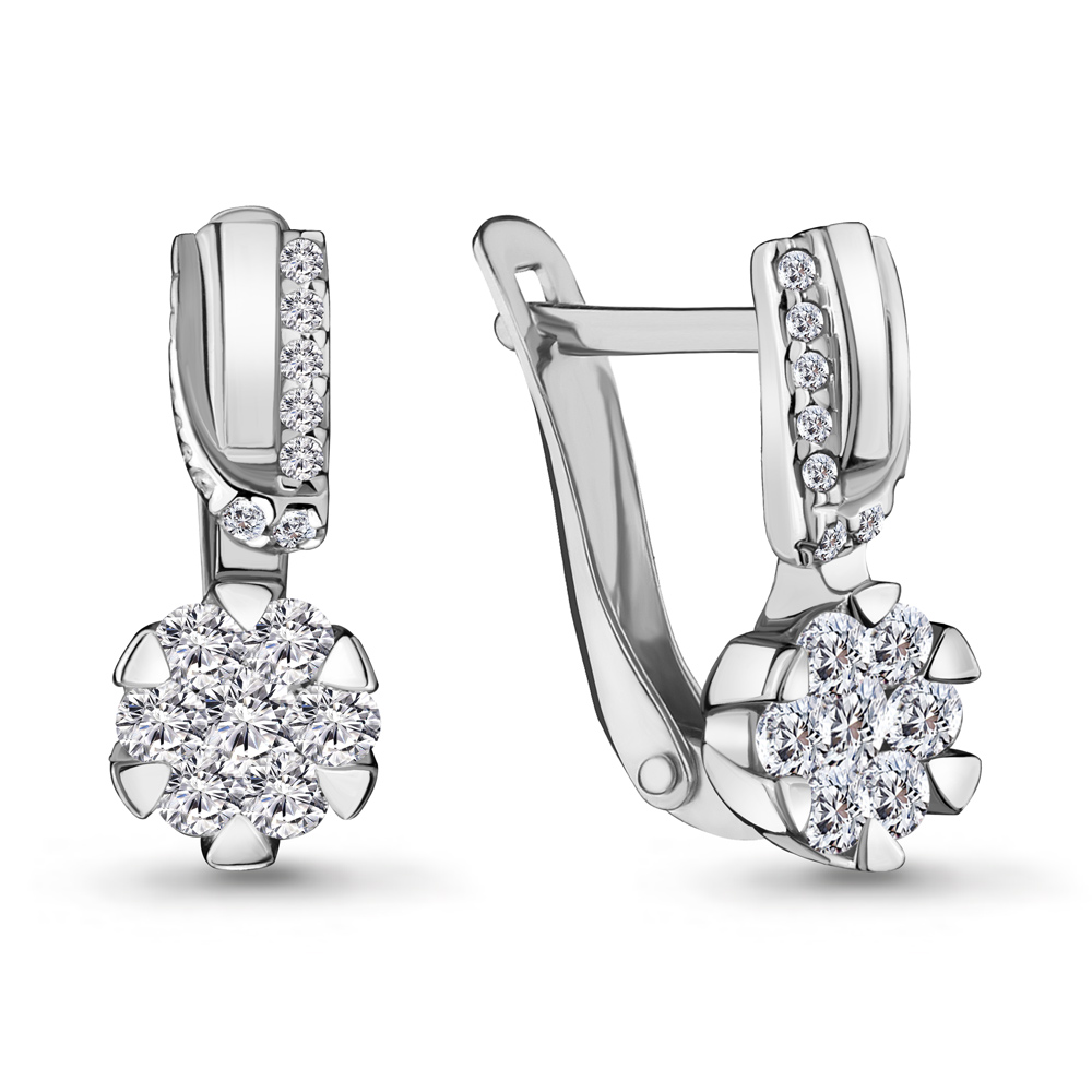 46947А Серьги из Серебра с фианитами