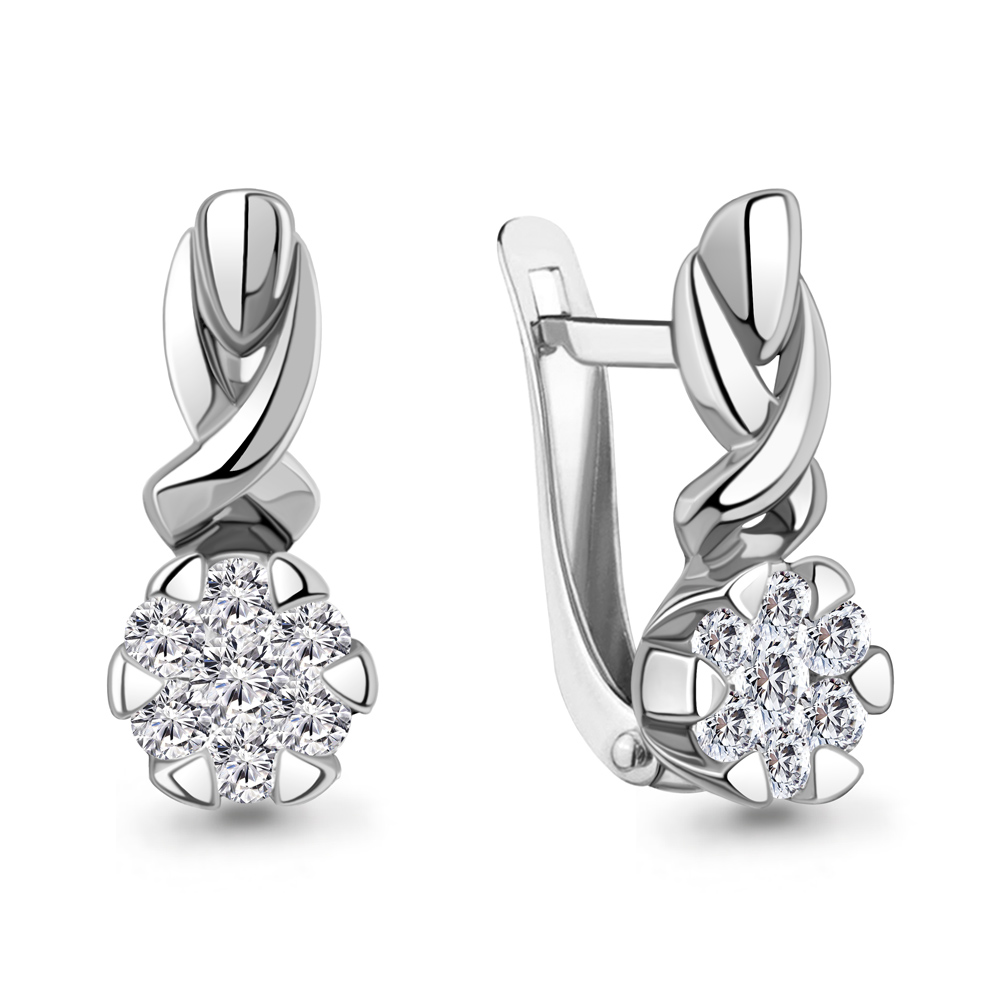 46948А Серьги из Серебра с фианитами