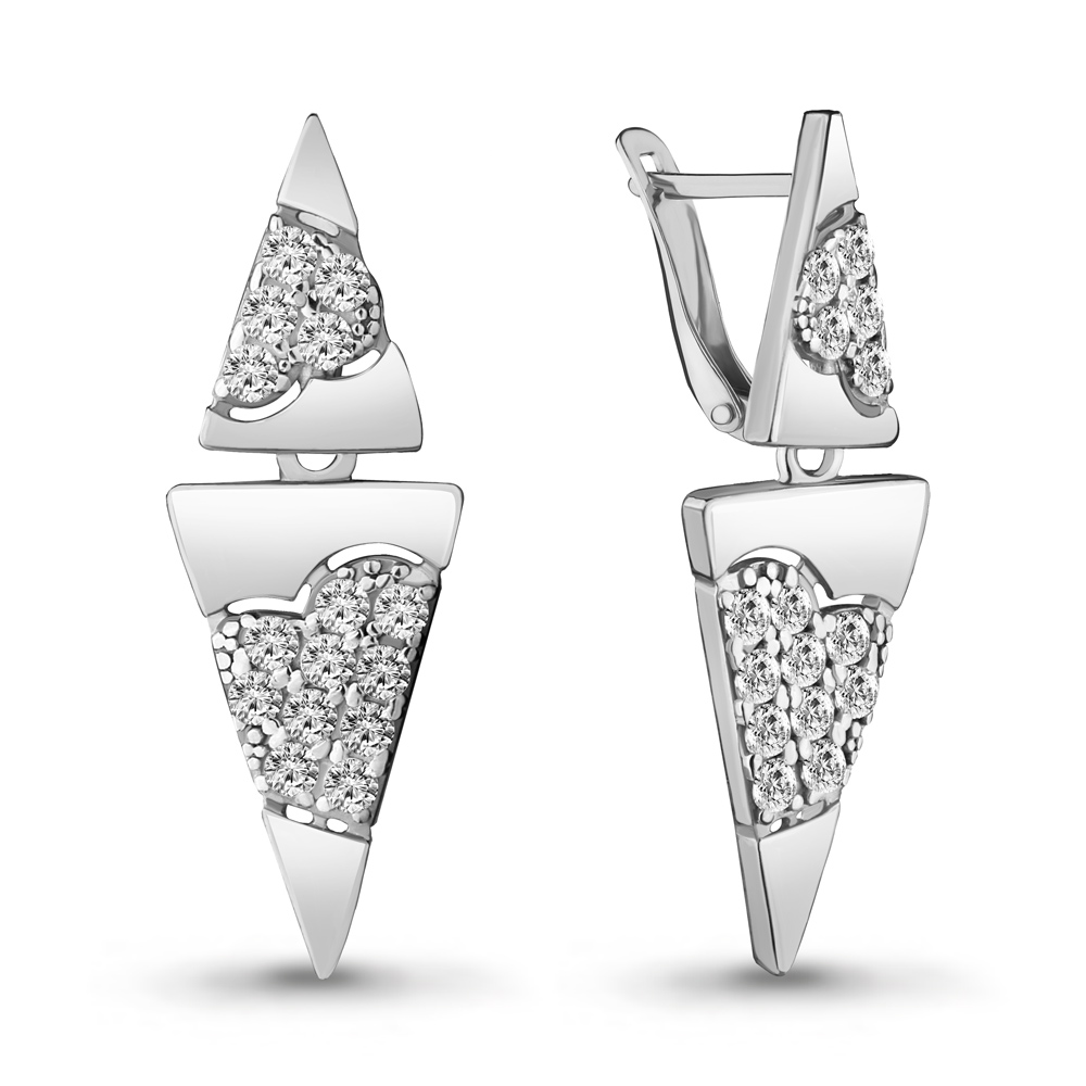 46958А Серьги из Серебра с фианитами