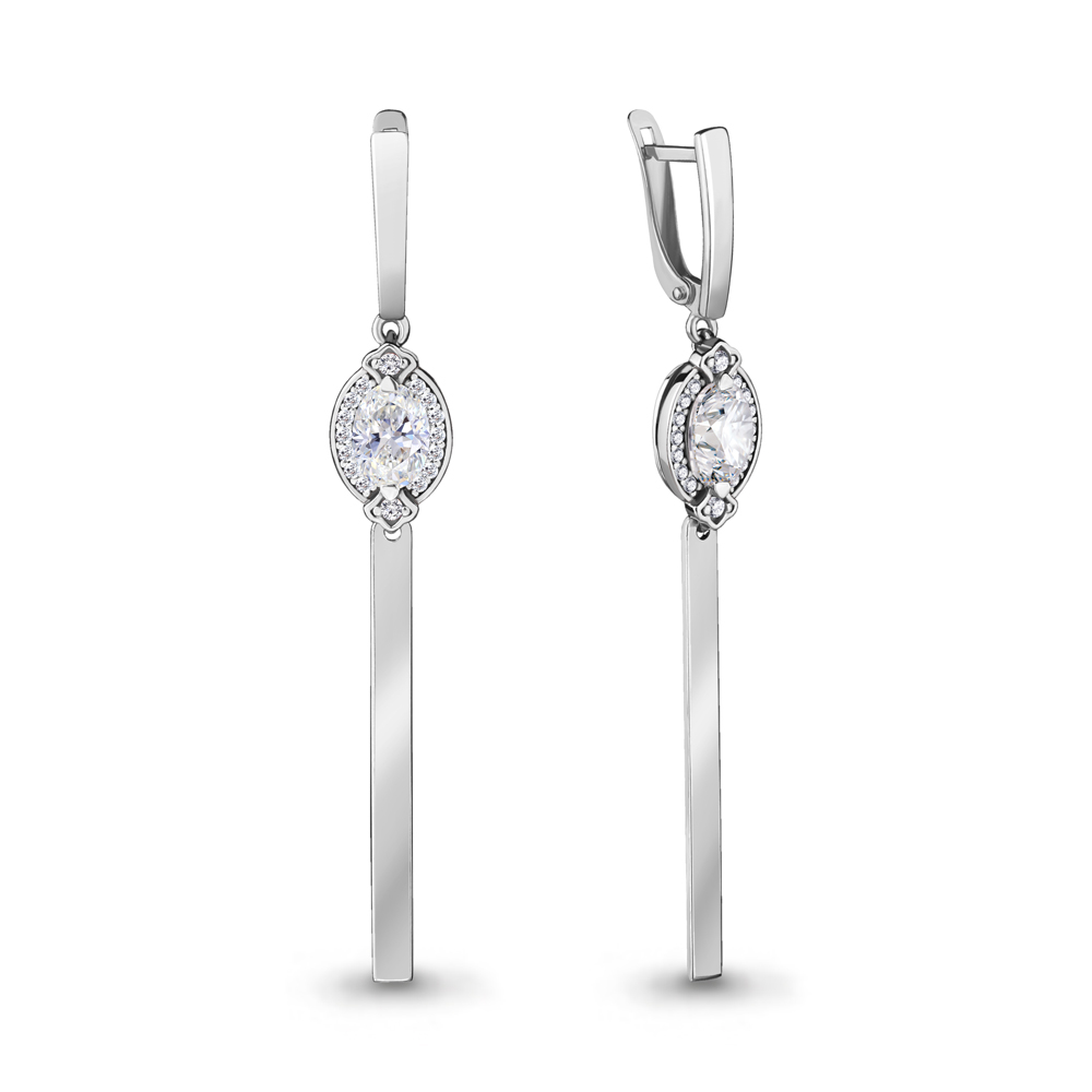 46986А Серьги из Серебра с фианитами