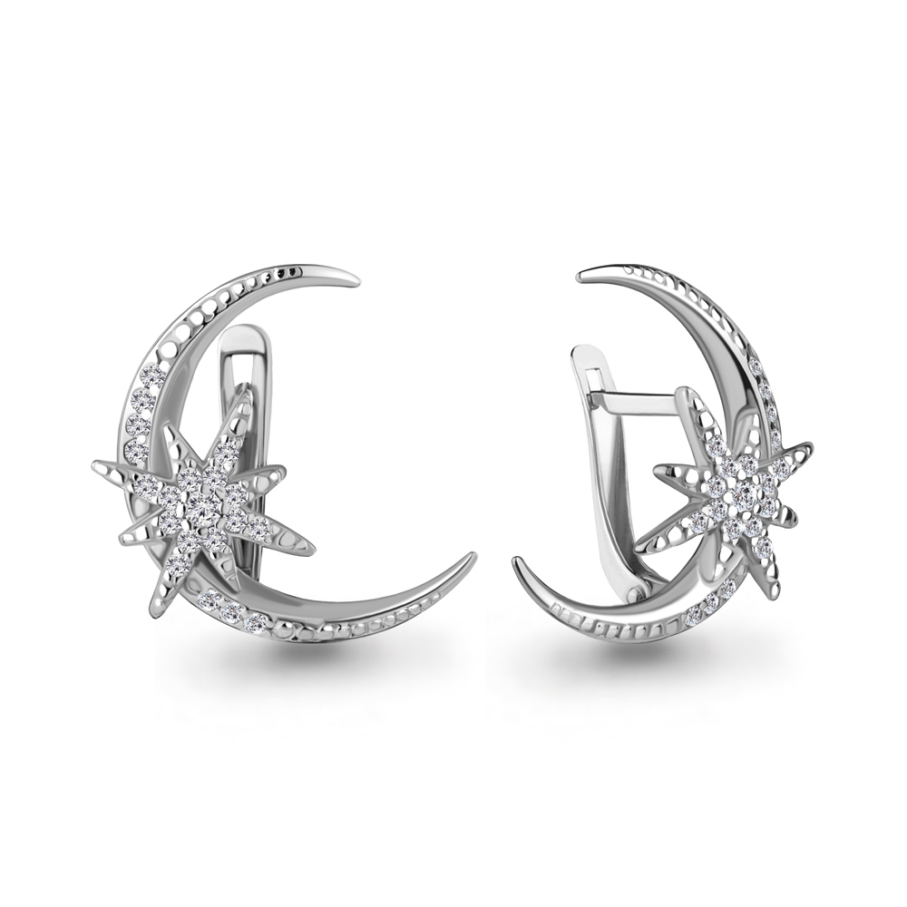 46990А Серьги из Серебра с фианитами