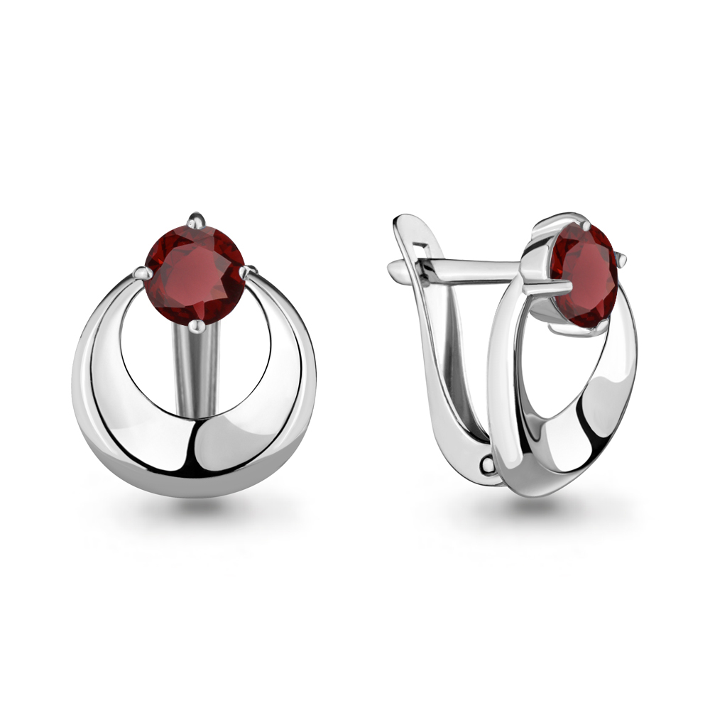 4700503 Серьги из Серебра с гранатами