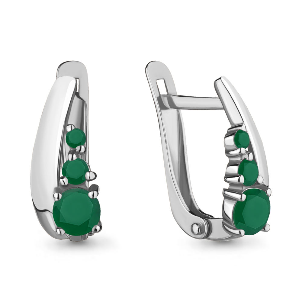 4703809 Серьги из Серебра с агатами