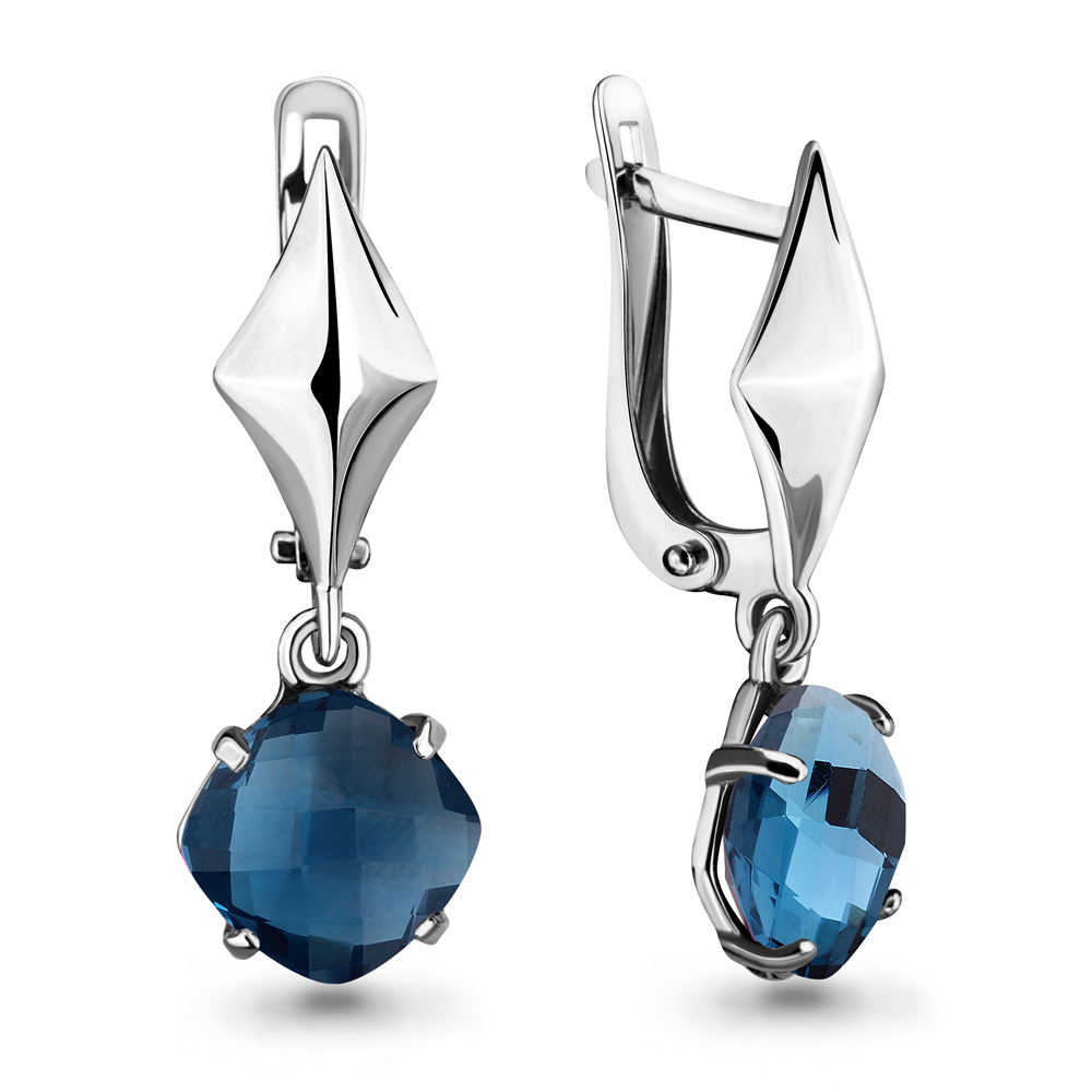 4707393 Серьги из Серебра с нанотопазами лондон