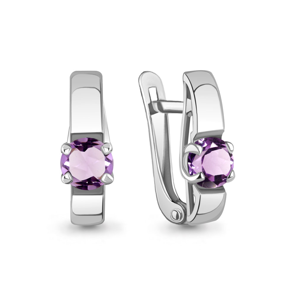 4710504 Серьги из Серебра с аметистами