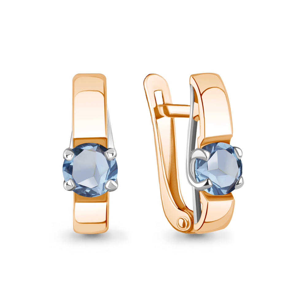 4710505 Серьги из Золота с топазами свисс блю