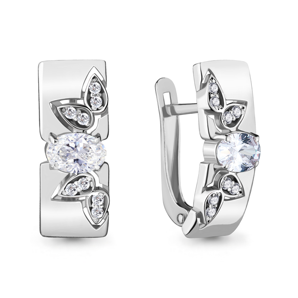 47185А Серьги из Серебра с фианитами