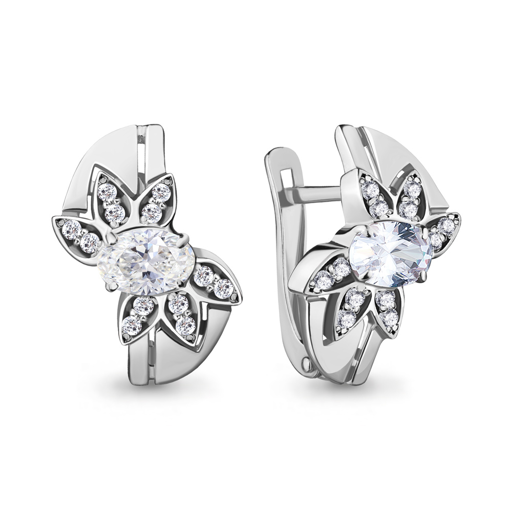 47187А Серьги из Серебра с фианитами