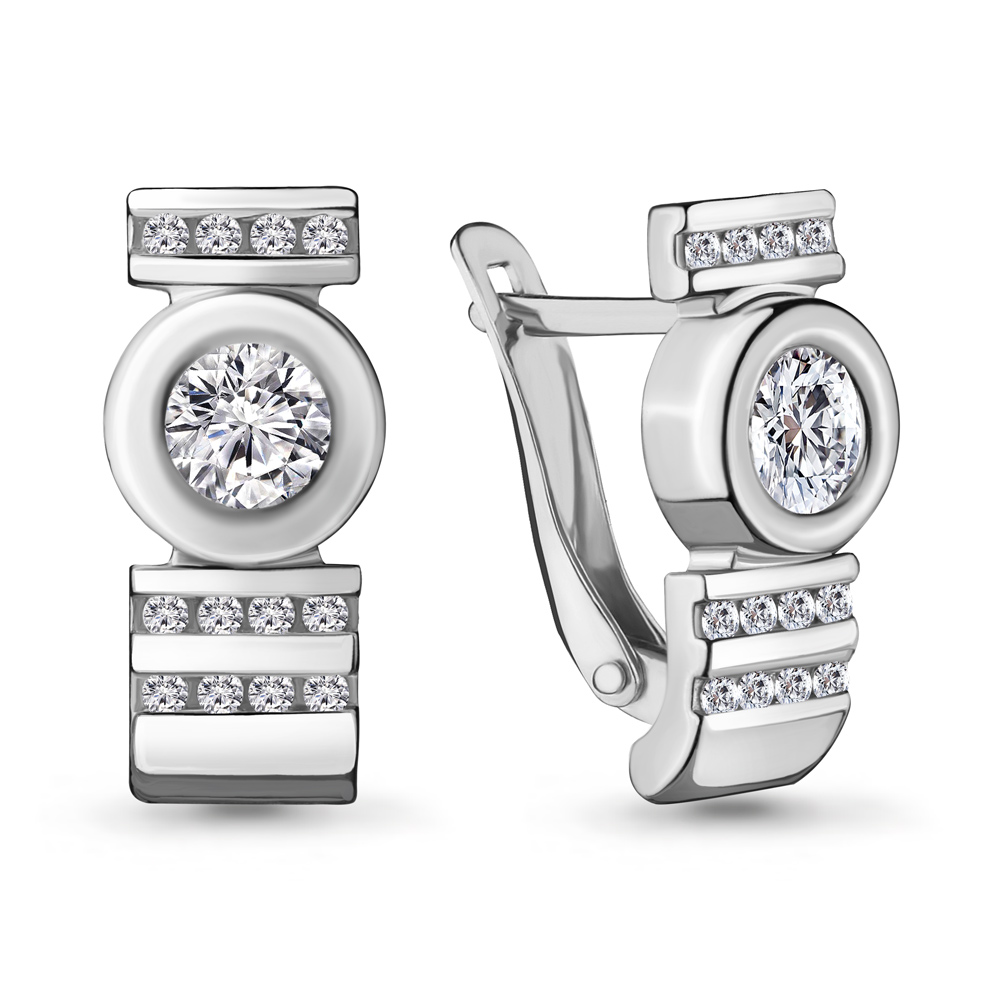 47192А Серьги из Серебра с фианитами