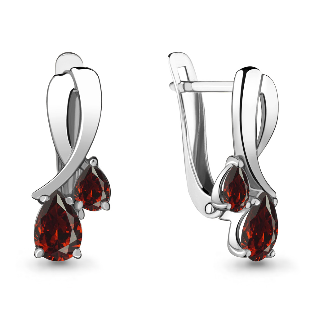 4721503 Серьги из Серебра с гранатами