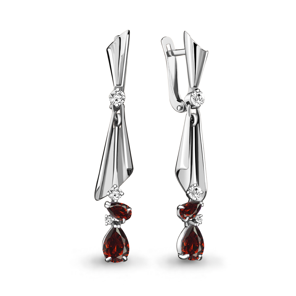 4725903 Серьги из Серебра с фианитами