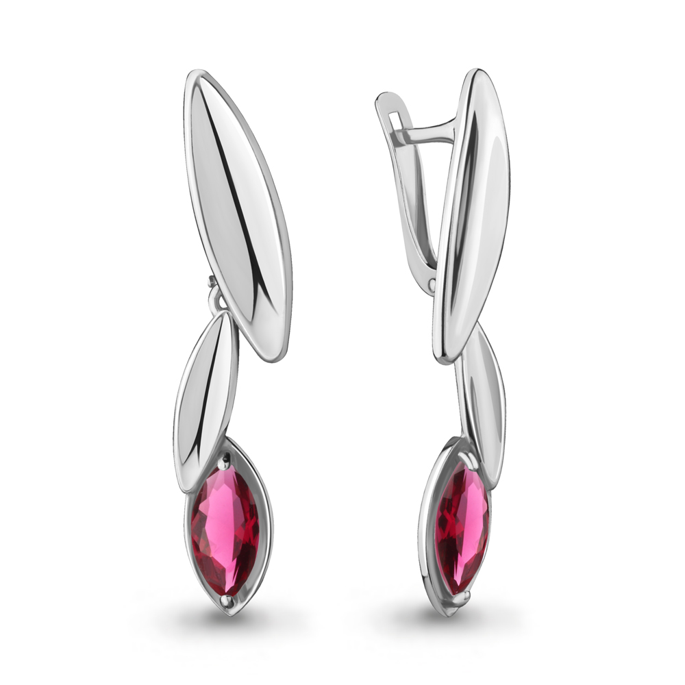 47272604 Серьги из Серебра с нанорубеллитами из коллекции "Лагуна"